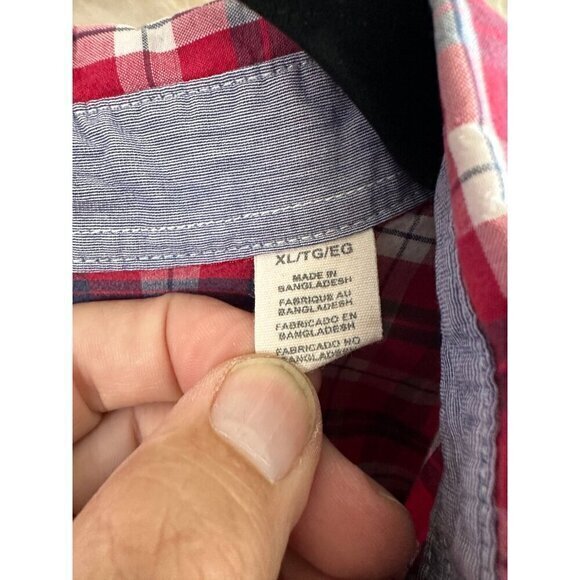 Dockers Men's Red‎ Plaid Long Sleeve Shirt, plaid long sleeve shirt, mens shirt - Picture 4 of 7